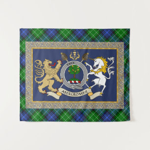Abercrombie Clan Badge & Tartan Personalised Tapestry