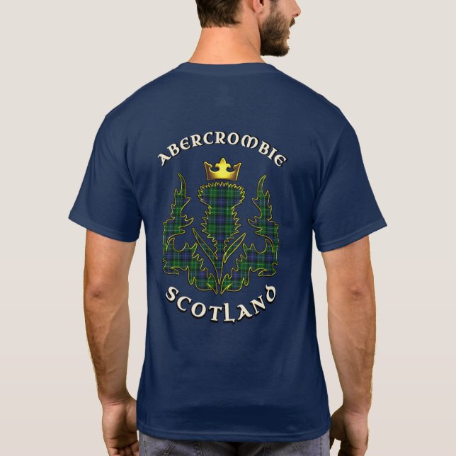 Abercrombie Clan Badge & Tartan w/Motto T-Shirt (Back)