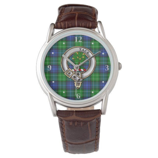 Abercrombie Clan Badge & Tartan  Watch (Front)