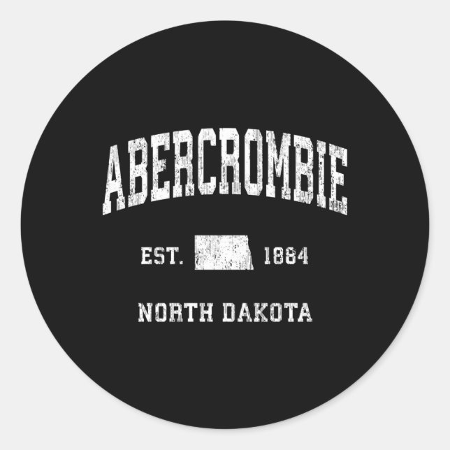 Abercrombie North Dakota Nd Athletic Sports Classic Round Sticker (Front)