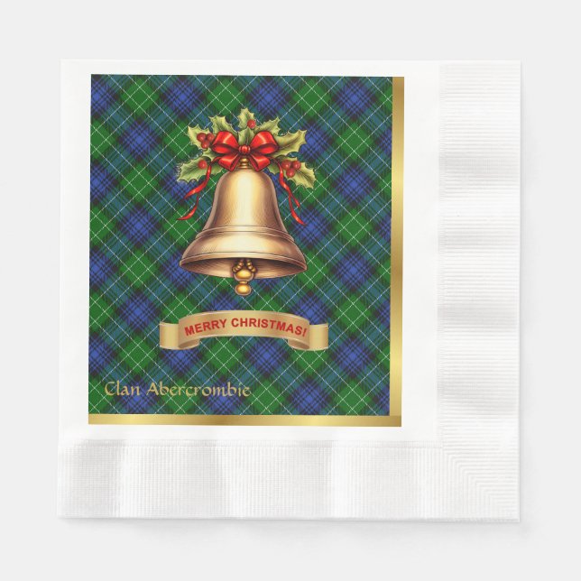 Abercrombie Personalised Tartan Christmas Napkin (Front)