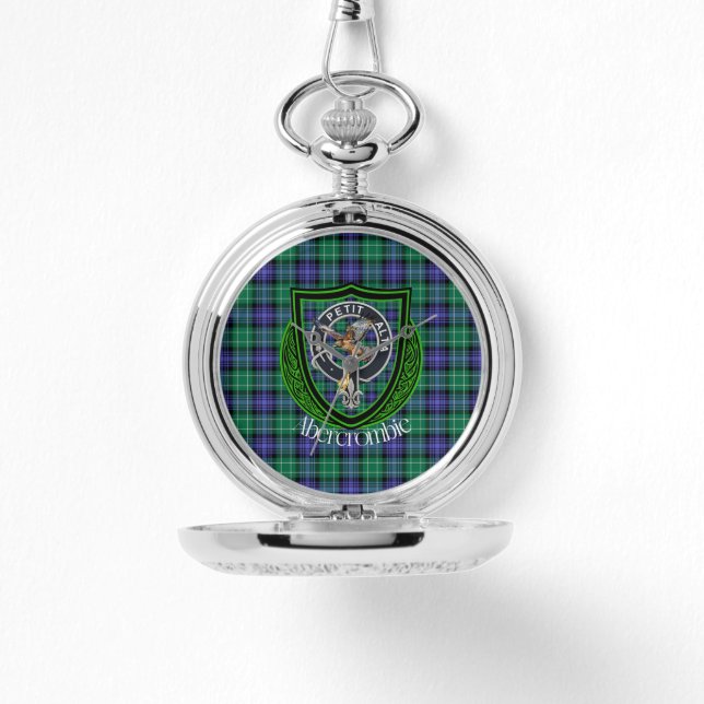 Abercrombie Scottish Clan Tartan & Crest Watch (Front)