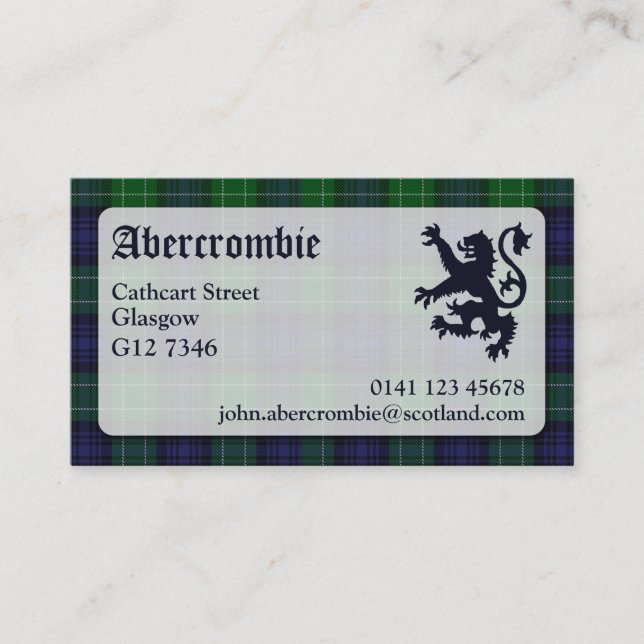 Abercrombie Tartan Business Card (Front)