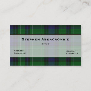Abercrombie Tartan Plaid Custom Business Card