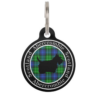 Abercrombie Tartan & Scottie Dog Personalized Pet Tag