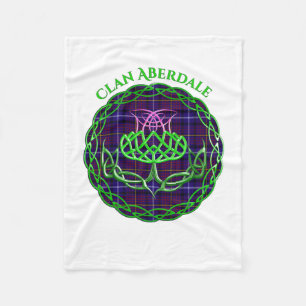 Aberdale Scottish Tartan Celtic Thistle Fleece Blanket