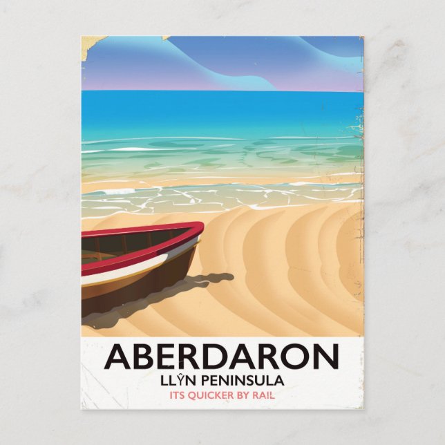 Aberdaron, Llŷn Peninsula Wales seaside poster Postcard (Front)