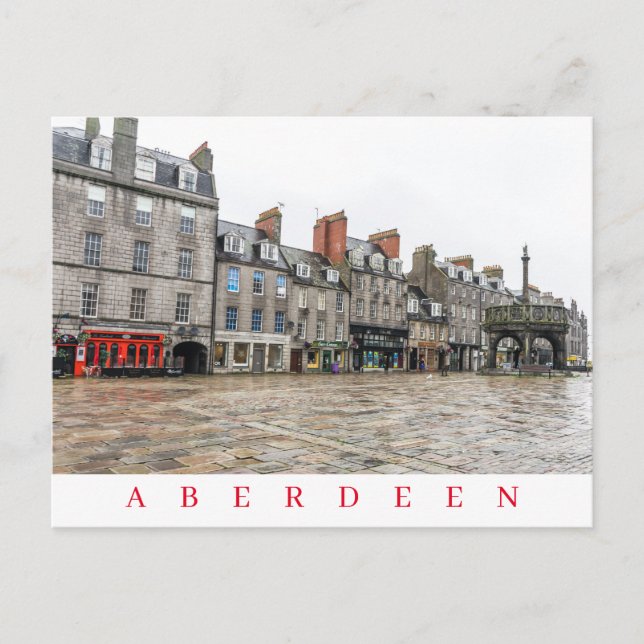 Aberdeen Castlegate buildings view postcard (Front)