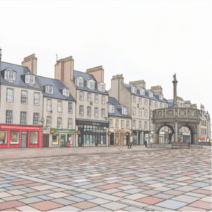 Aberdeen Castlegate buildings view sticker