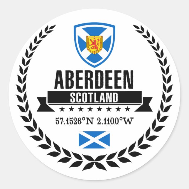 Aberdeen Classic Round Sticker (Front)