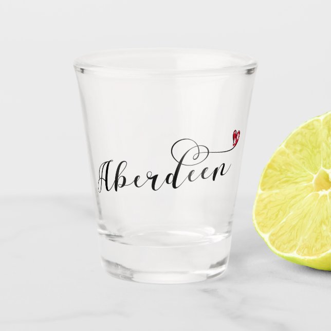 Aberdeen Flag Heart, Aberdonian Shot Glass (Front)