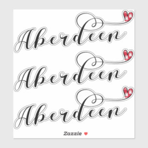 Aberdeen Flag Heart Stickers, Aberdonian