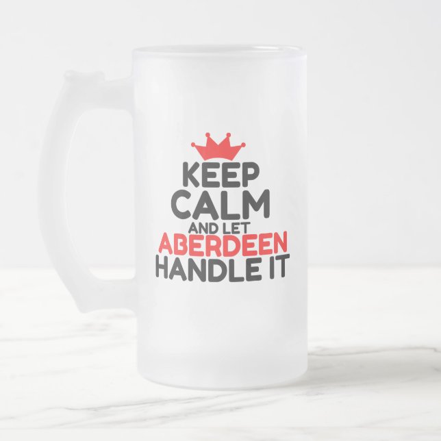 ABERDEEN HANDLE IT FROSTED GLASS BEER MUG (Left)