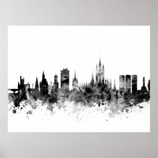 Aberdeen Scotland Skyline Poster (Front)