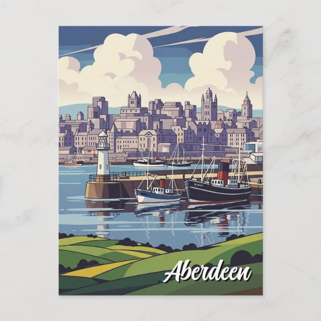 Aberdeen Scotland Travel Postcard (Front)