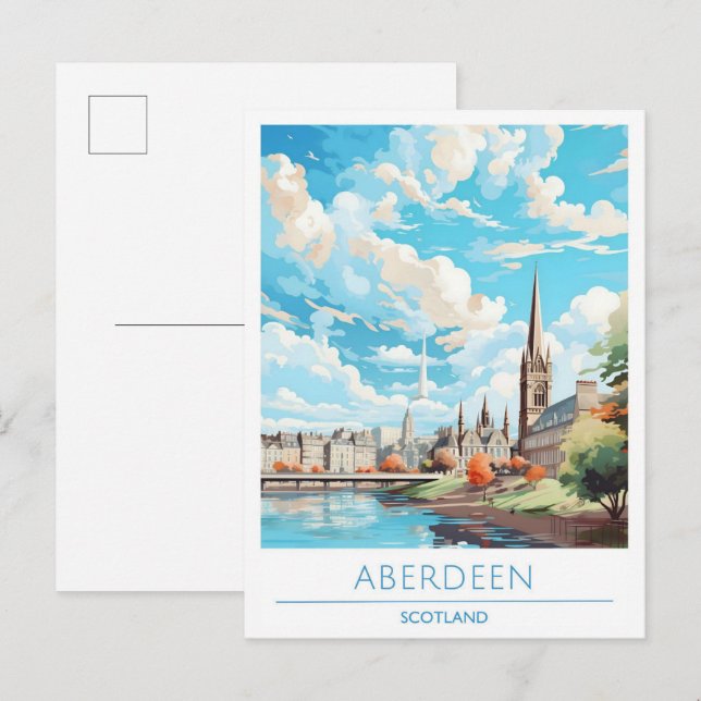 Aberdeen Scotland Vintage Travel  Postcard (Front/Back)