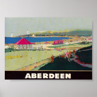 Aberdeen Scotland Vintage Travel Poster
