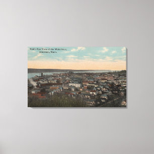 Aberdeen, WA - Bird's Eye View of Waterfront Canvas Print
