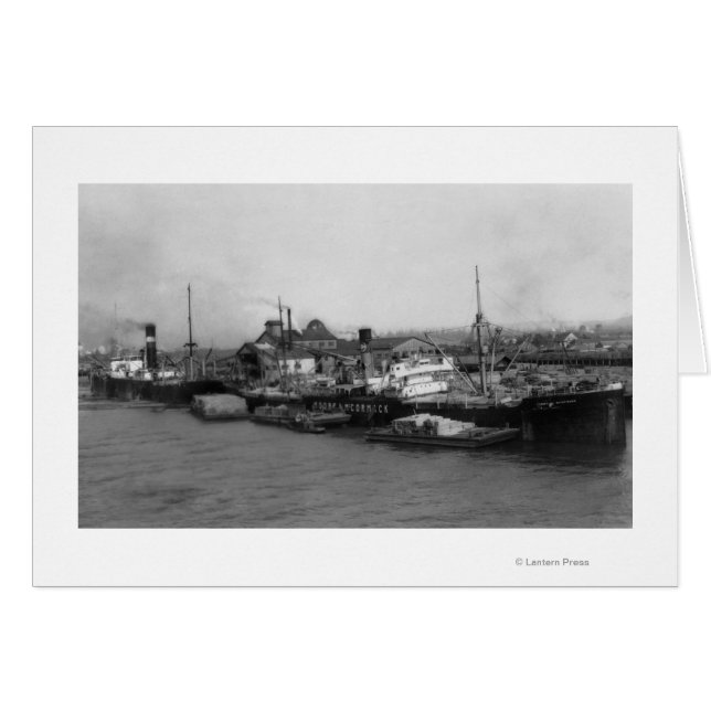 Aberdeen, WA - View of Waterfront and Shipping (Front Horizontal)