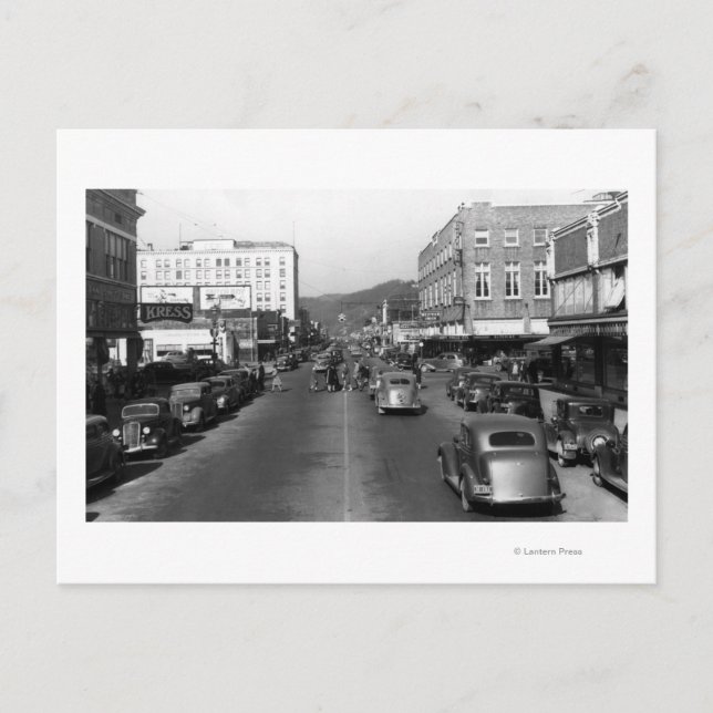 Aberdeen, WA - View of Wishkan Street Downtown Postcard (Front)
