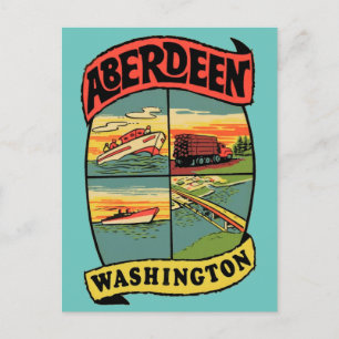 Aberdeen Washington Vintage Travel Postcard