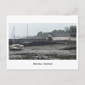 Aberdour - Boats in front of the Harbour buildings Postcard