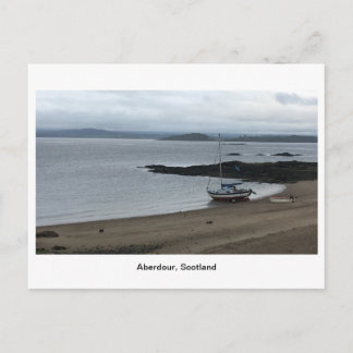 Aberdour Harbour - Boat on the Beach Postcard