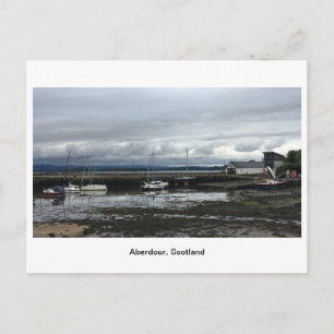 Aberdour Harbour - Boats at Low Tide Postcard