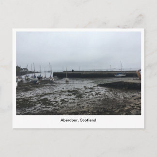 Aberdour Harbour - Dark Morning Low Tide Postcard