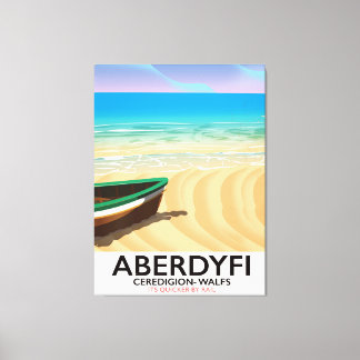 Aberdyfi, Ceredigion Wales vintage travel poster Canvas Print