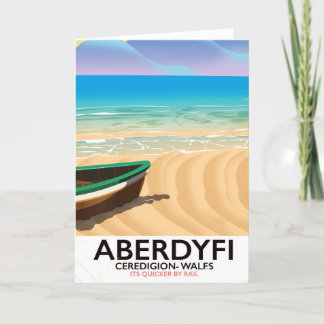 Aberdyfi, Ceredigion Wales vintage travel poster Holiday Card