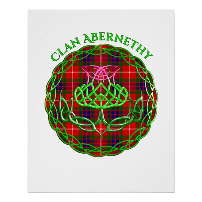 Abernethy Scottish Tartan Celtic Thistle Poster (Front)