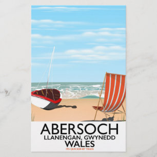 Abersoch Llanengan in Gwynedd, Wales travel poster Stationery