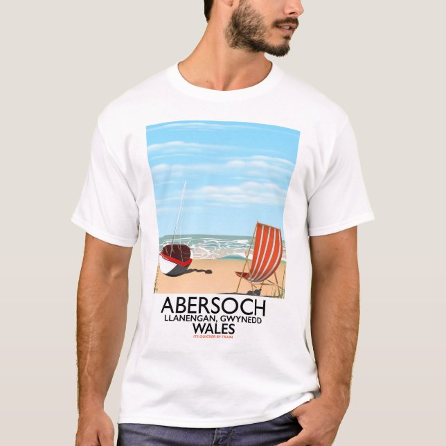Abersoch Llanengan in Gwynedd, Wales travel poster T-Shirt (Front)