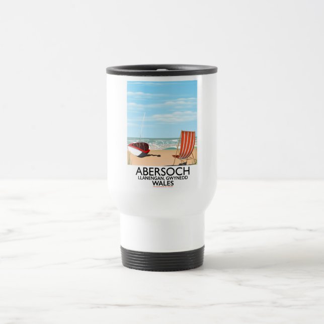 Abersoch Llanengan in Gwynedd, Wales travel poster Travel Mug (Center)