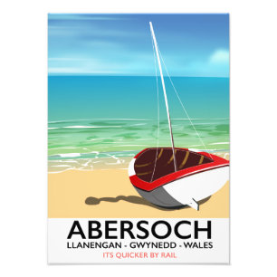 Abersoch, Llanengan Wales travel poster
