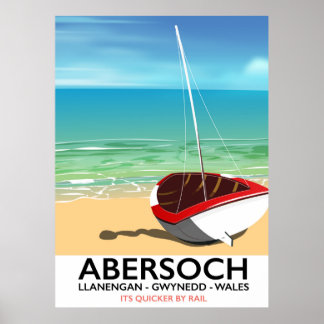 Abersoch, Llanengan Wales travel poster