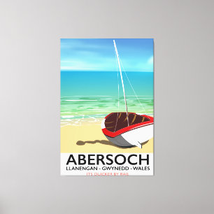 Abersoch, Llanengan  Wales travel poster Canvas Print