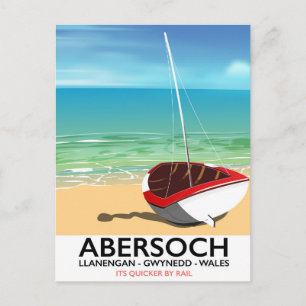 Abersoch, Llanengan Wales travel poster Postcard
