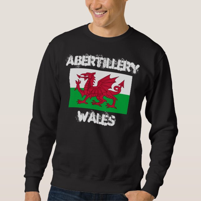 Abertillery, Wales with Welsh flag Sweatshirt (Front)