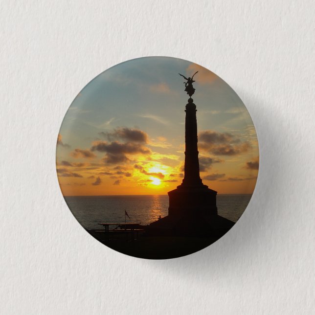 Aberystwyth Sunset 3 Cm Round Badge (Front)