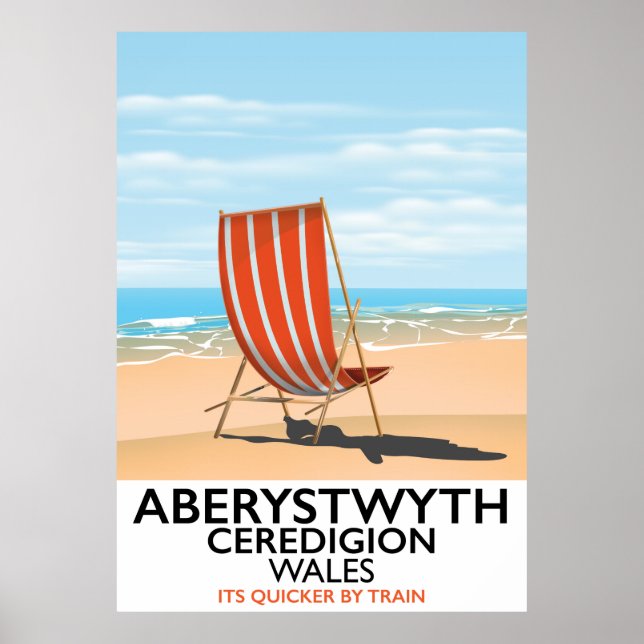 Aberystwyth Wales seaside travel poster (Front)