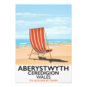 Aberystwyth Wales seaside travel poster