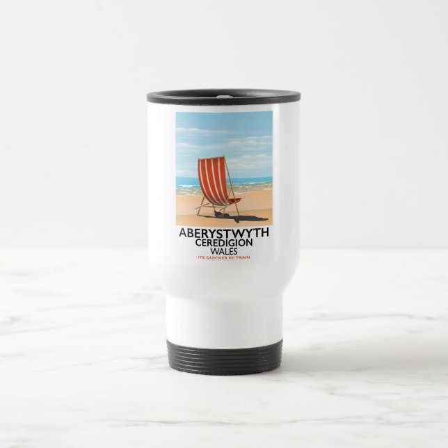Aberystwyth Wales seaside travel poster Mug (Center)