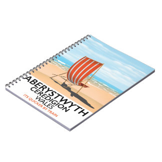 Aberystwyth Wales seaside travel poster Notebook