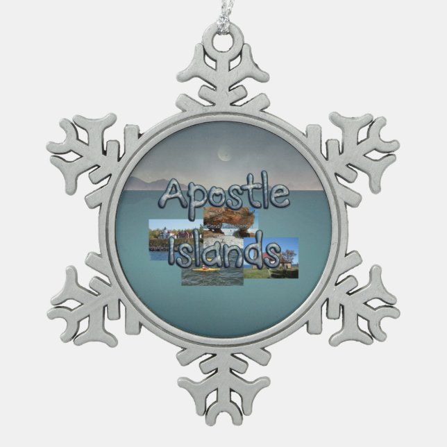 ABH Apostle Islands Snowflake Pewter Christmas Ornament (Front)