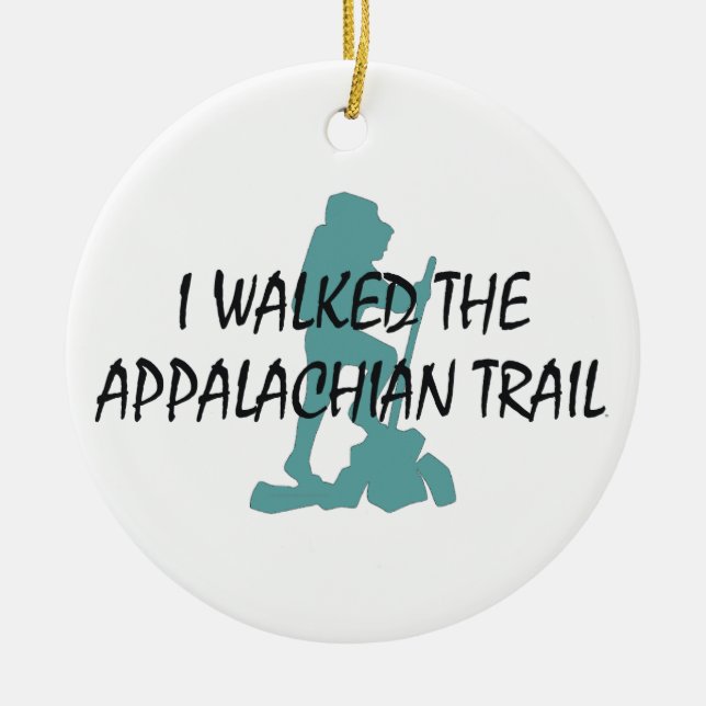 ABH Appalachian Trail Hiker Ceramic Tree Decoration (Front)