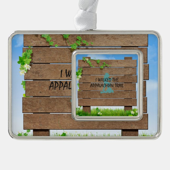 ABH Appalachian Trail Hiker Silver Plated Framed Ornament (Front)