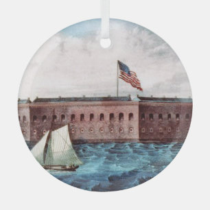 ABH Fort Sumter Glass Tree Decoration