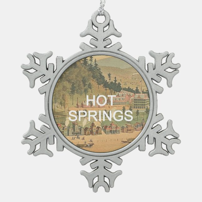 ABH Hot Springs Snowflake Pewter Christmas Ornament (Front)